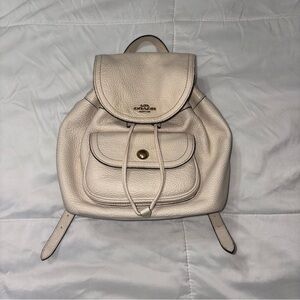 Coach Ivory Mini Drawstring Backpack | Gold Hardware | GUC